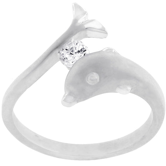 Avera Sterling Silver Tension Set Dolphin Ring by Avera Group