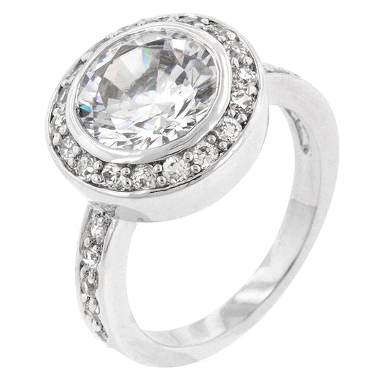 Avera Gatsby Engagement Ring In Polished Silver Finish by Avera Group