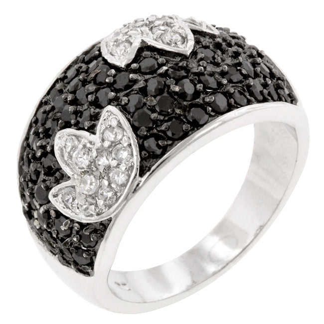 Avera Tulip Ring With Luminous Faux Pearls In Silver Tone by Avera Group