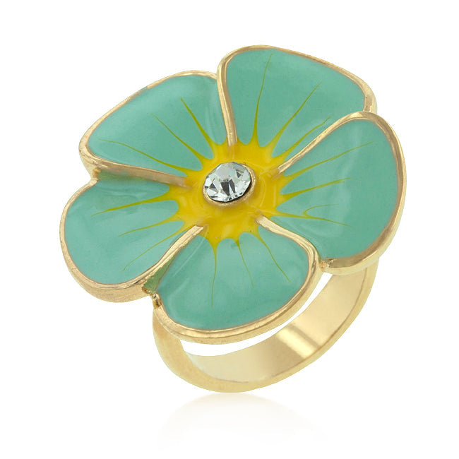 Avera Bezel Set Round Cut Bridal Ring Set in Gold Tone by Avera Group