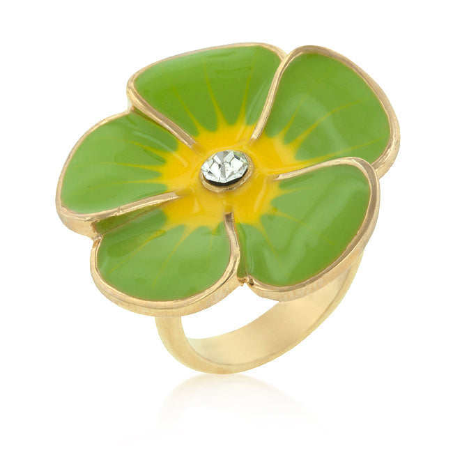 Avera Bezel Set Round Cut Bridal Ring Set in Gold Tone by Avera Group