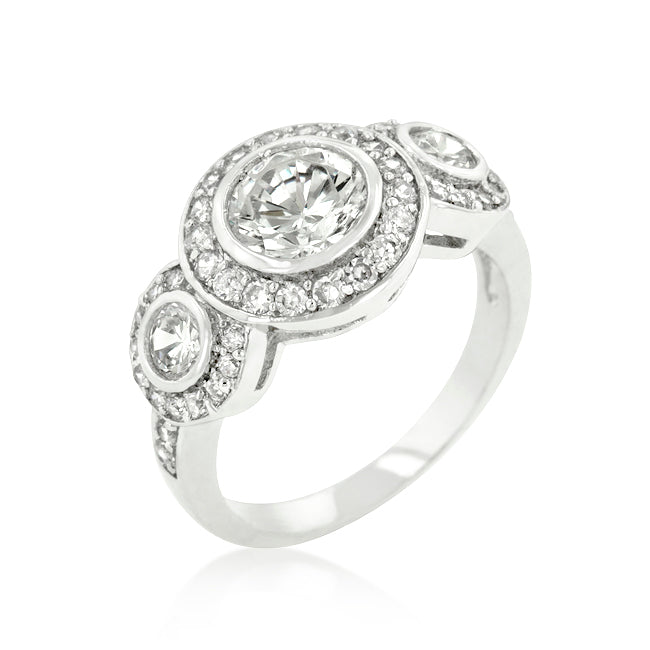Avera Fitzgerald Cubic Zirconia Eternity Band Ring 5 / Silver by Avera Group