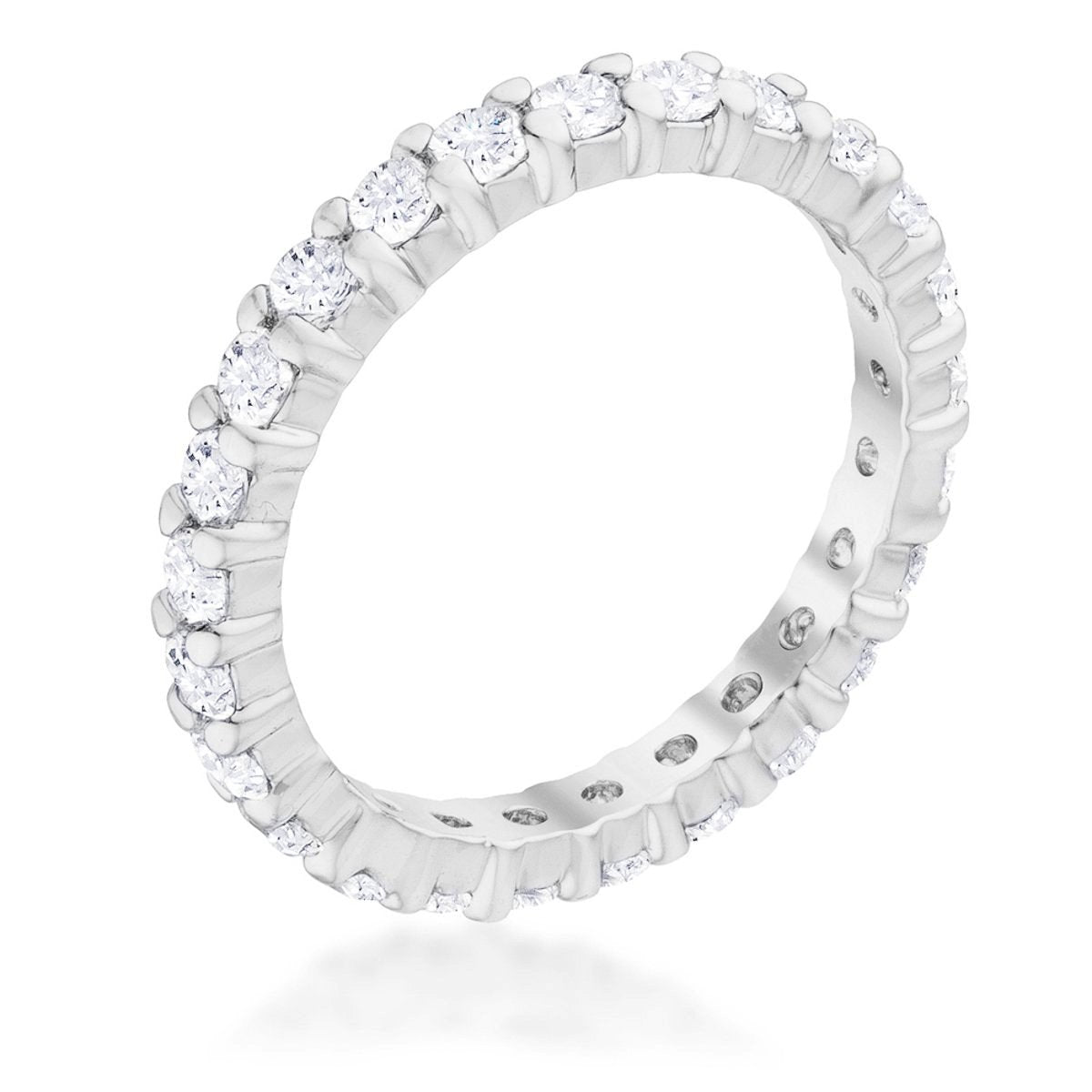 Avera Fitzgerald Cubic Zirconia Eternity Band Ring 5 / Silver by Avera Group