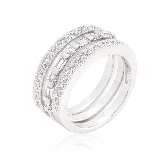 Avera Simple Cubic Zirconia Ring Set In Two-Tone Finish by Avera Group