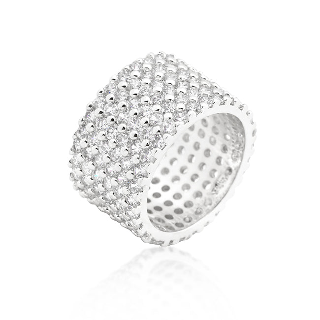 Avera Wide Pave Cubic Zirconia Ring In Black Finish by Avera Group