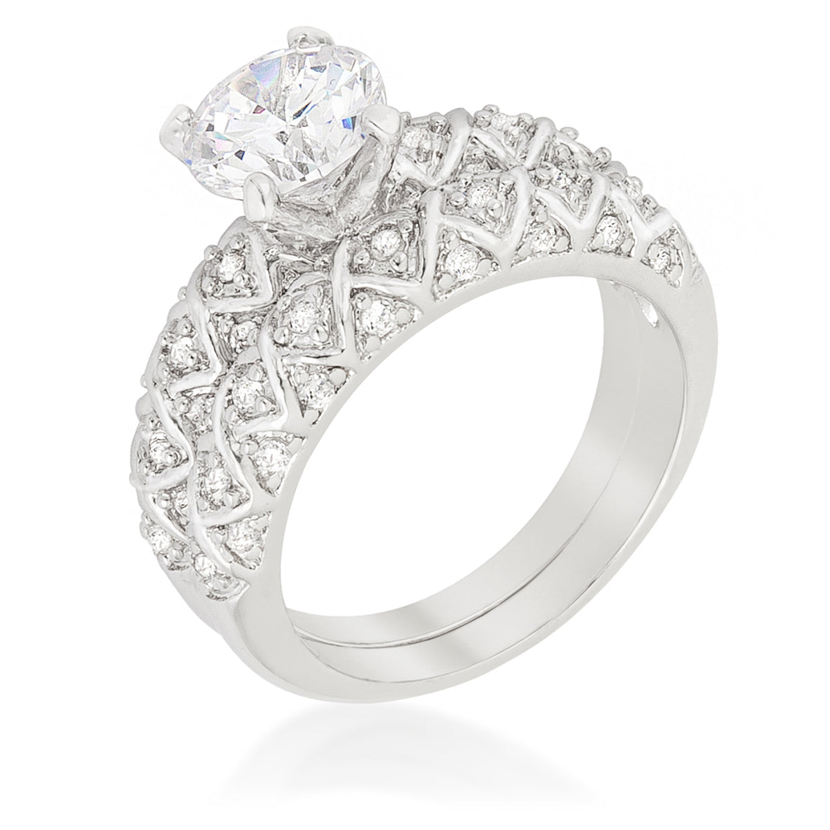 Avera Unique Wedding Set Petite Eternity Ring in Silver by Avera Group