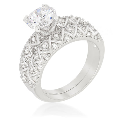 Avera Unique Wedding Set Petite Eternity Ring in Silver by Avera Group