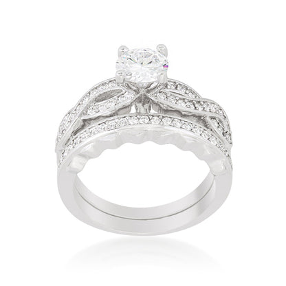 Avera Infinity Twist Bridal Set In Rose Gold Tone by Avera Group