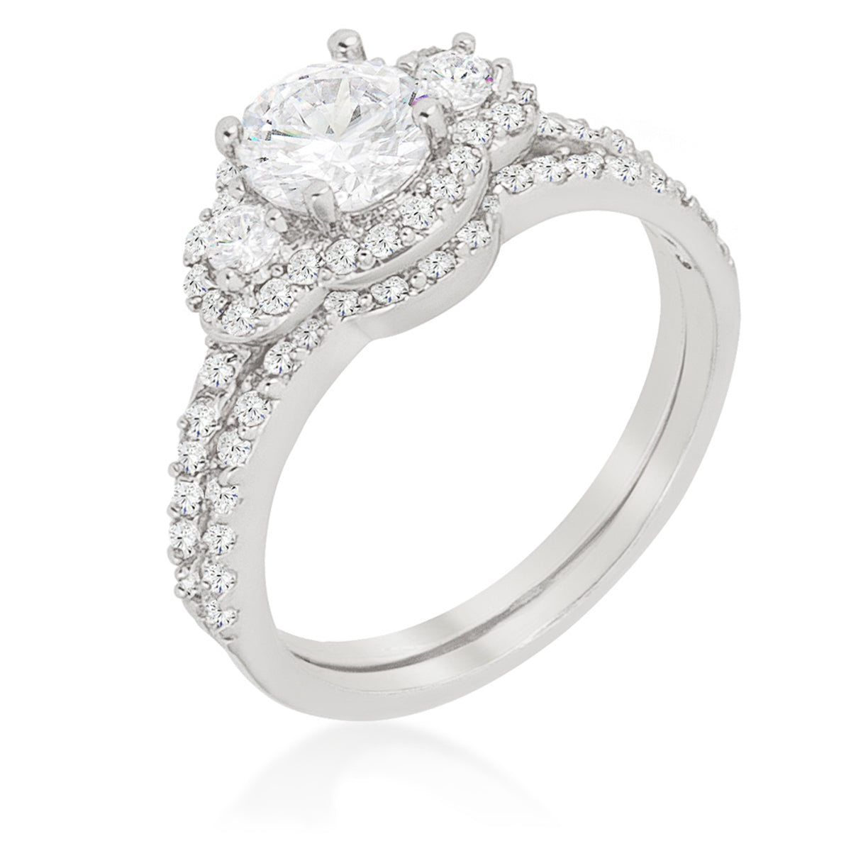 Avera Fancy Wedding Set 5 / Silver Stackable Ring Collection by Avera Group