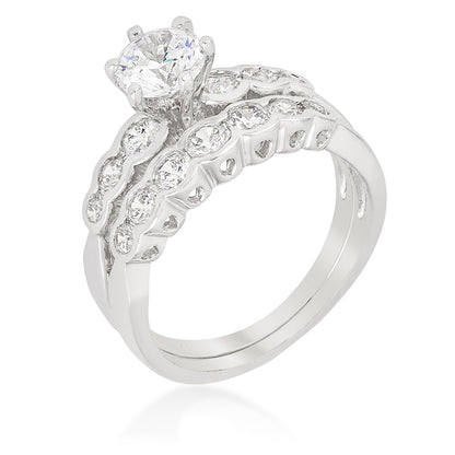 Avera Graduated Wedding Set 5 / Silver Eternity Band Collection by Avera Group