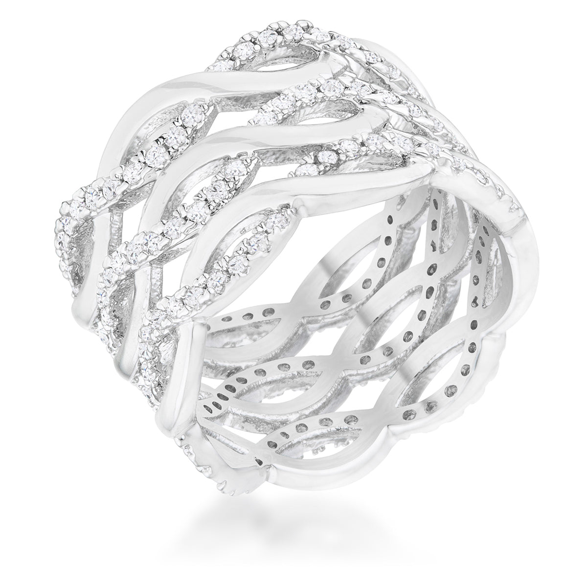 Avera Contemporary 0.88ct Cubic Zirconia Twist Wide Cocktail Ring by Avera Group