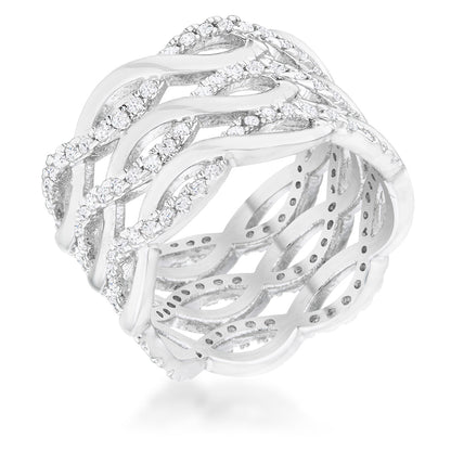 Avera Contemporary 0.88ct Cubic Zirconia Twist Wide Cocktail Ring by Avera Group