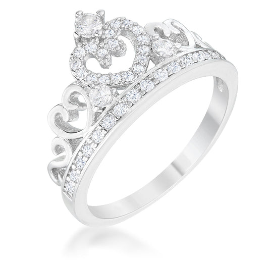 Avera Aurora 0.34ct Heart Crown Sterling Silver Ring by Avera Group