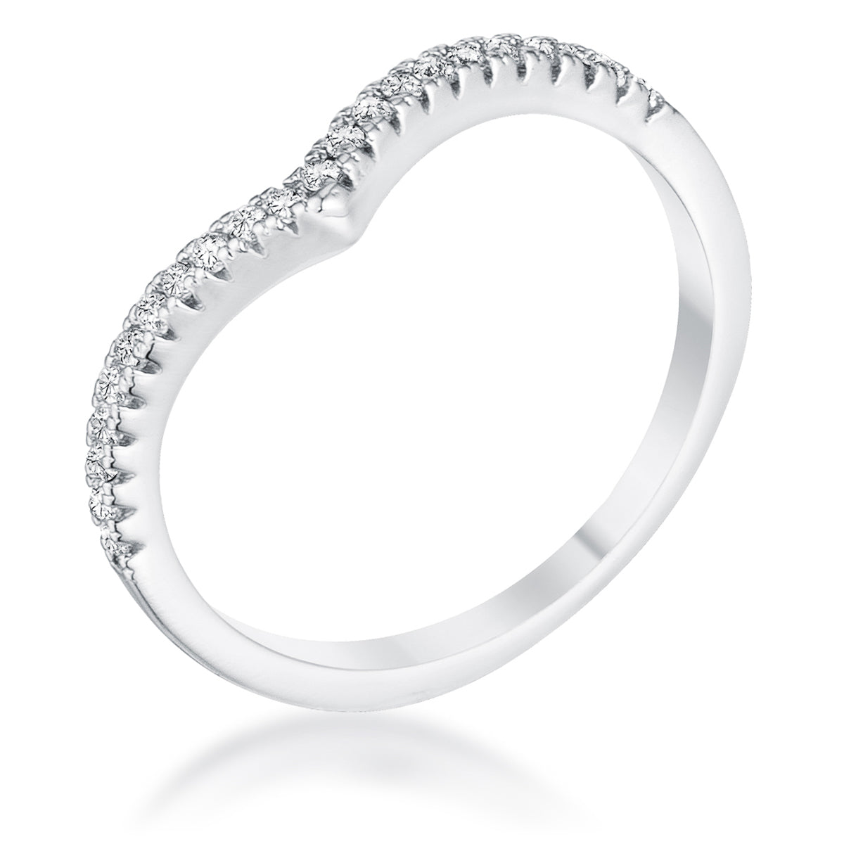 Avera .22Ct Chevron Ring With Cubic Zirconia In Pink by Avera Group