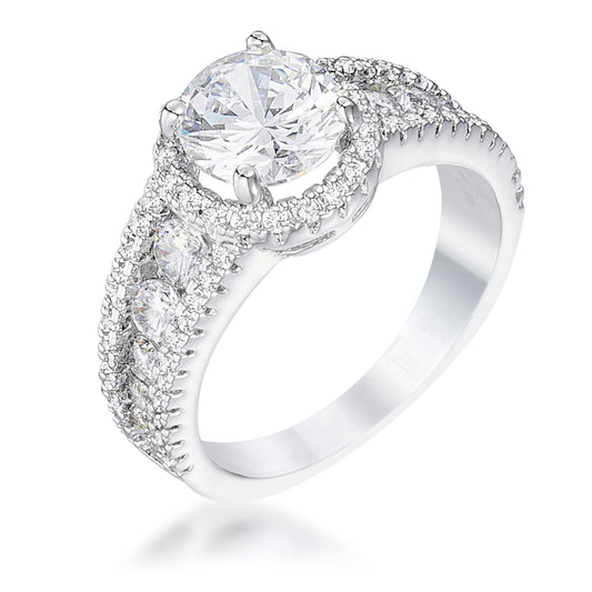 Avera 2.1Ct Plated Solitaire Engagement Halo Ring by Avera Group