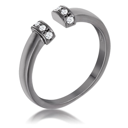 Avera Hematite Petite Cz Open Cuff Ring by Avera Group