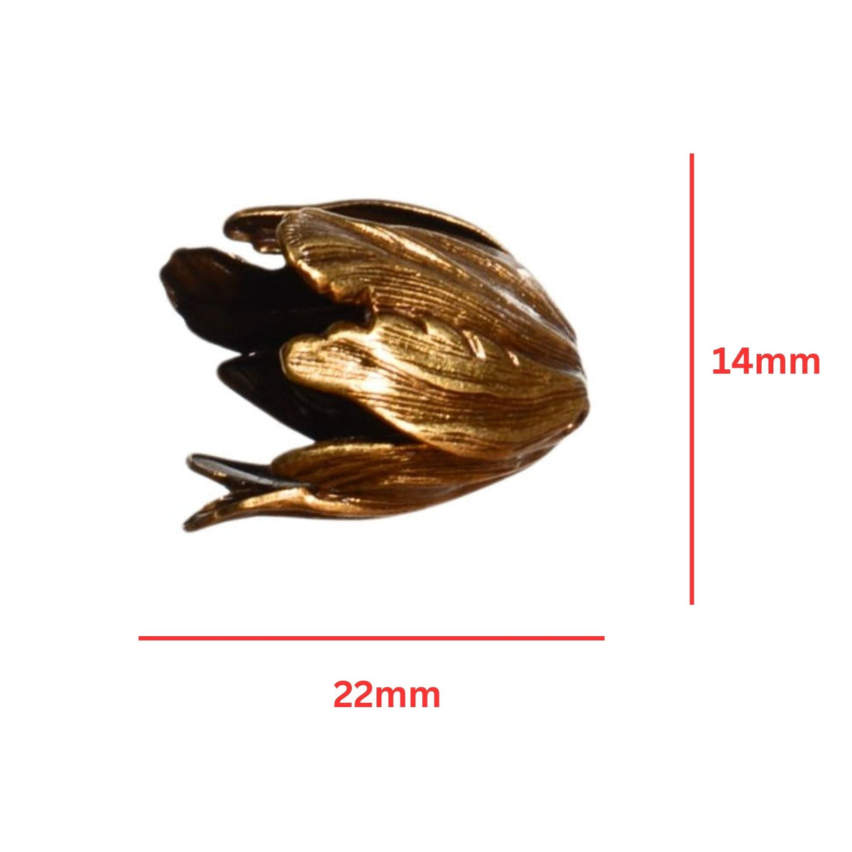 Vintaj Natural Brass Floral Petal Bead Cap - Sold Individually by Continental Bead Suppliers