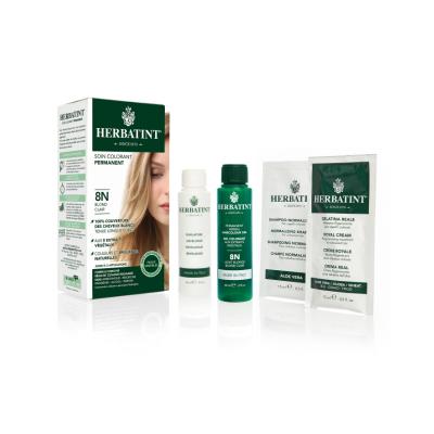Herbatint 8N Light Blonde Hair Dye - Natural & Gentle Hair Color, Ammonia Free, Covers Gray, with 8 Herbal Extracts by Beauty Care Bag