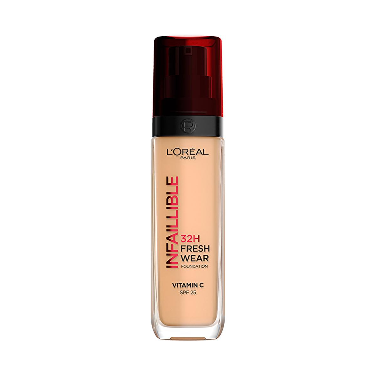 Loreal Paris Infaillible 32H Fresh Wear Foundation: High Coverage, Natural Finish, Radiant Skin & Vitamin C - SPF 25 Long Lasting Foundation by Beauty Care Bag