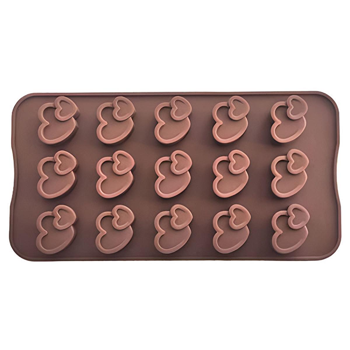 Epinox Silicone Chocolate Mold Double Heart Shape - Flexible, Non-Stick, Food-Safe Chocolate Making Tool for Bakers and Chocolatiers by Beauty Care Bag