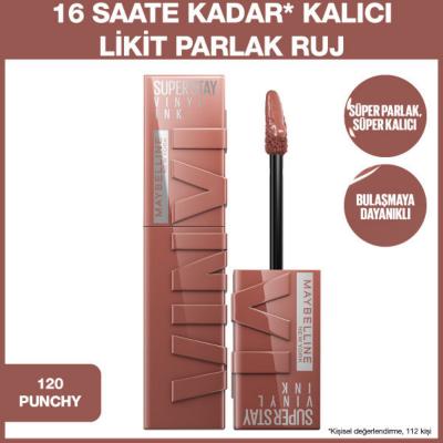 Maybelline New York Super Stay Vinyl Ink Liquid Lipstick - 120 Punchy, Long-Lasting Lip Gloss for Vibrant Color by Beauty Care Bag