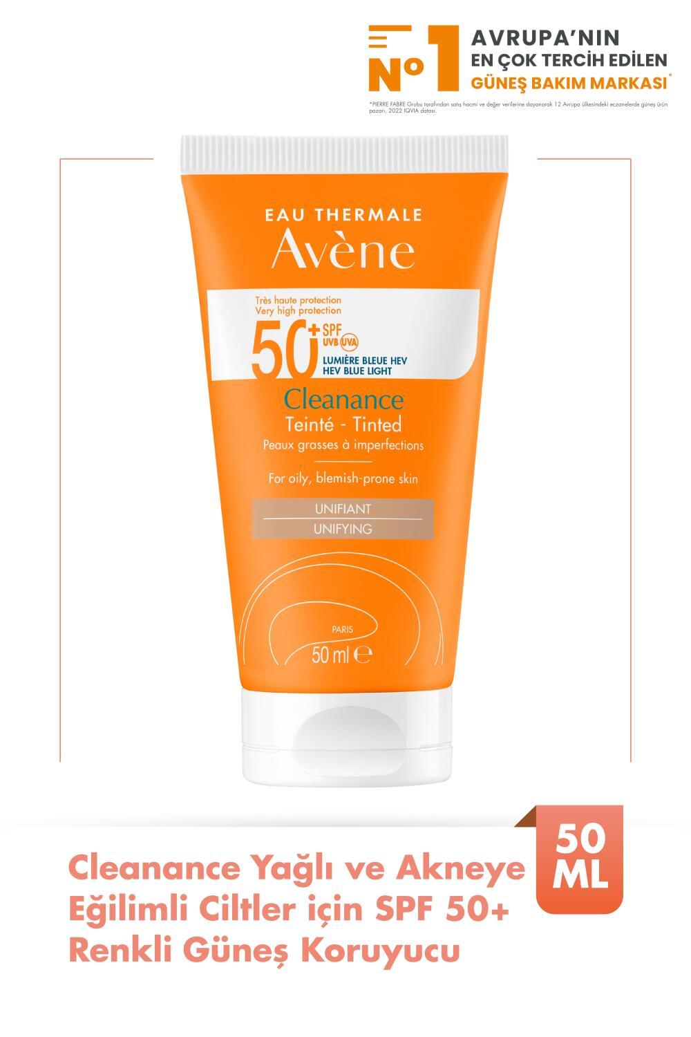 Avene Cleanance SPF 50+ tinted sunscreen for oily, acne-prone skin