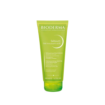 Bioderma Sebium Foaming Gel Active: Oil Control & Acne Defense - Gentle, Hypoallergenic Face Wash for Oily & Acne-Prone Skin (6.76 fl oz) by Beauty Care Bag