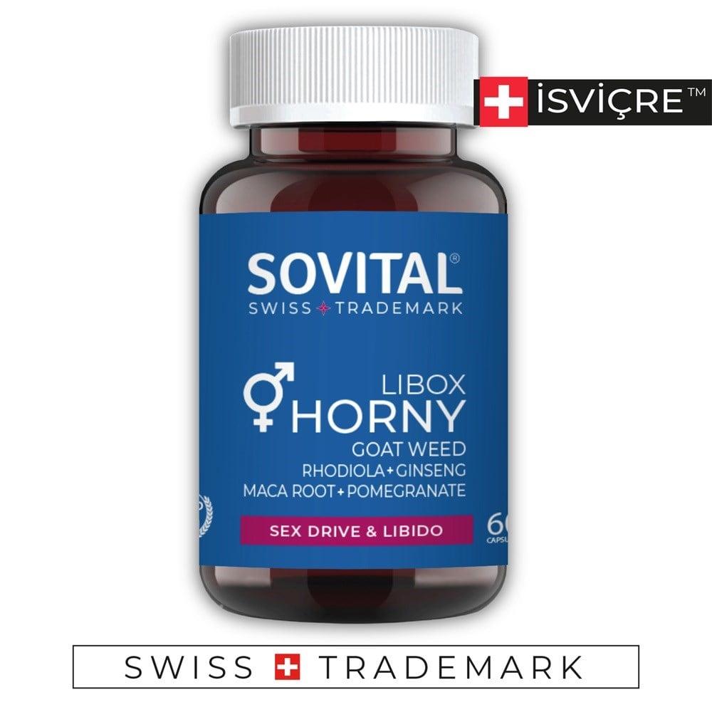 Sovital Libox Horny Dietary Supplement for Libido & Vitality - 60 Capsules, Ginseng & Horny Goat Weed Extract by Beauty Care Bag