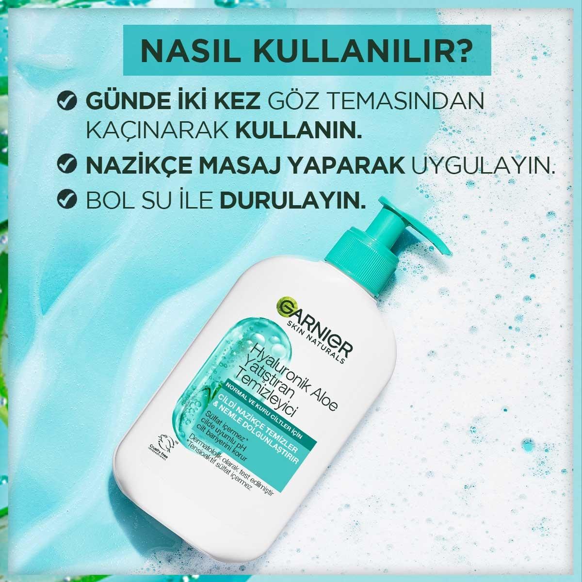 Garnier Hyaluronic Aloe Vera Facial Cleanser: Hydrating, Soothing Vegan Face Wash for Sensitive Skin - Sulfate-Free, 8.45 fl oz by Beauty Care Bag