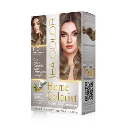 Sea Color Home Colorist Set Hair Dye 8.0 Light Blonde by Beauty Care Bag