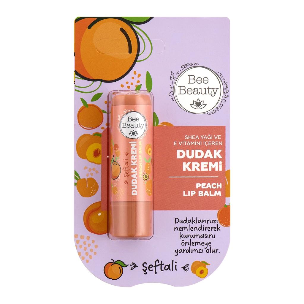Bee Beauty Peach Lip Balm for Dry Lips 5g by Beauty Care Bag