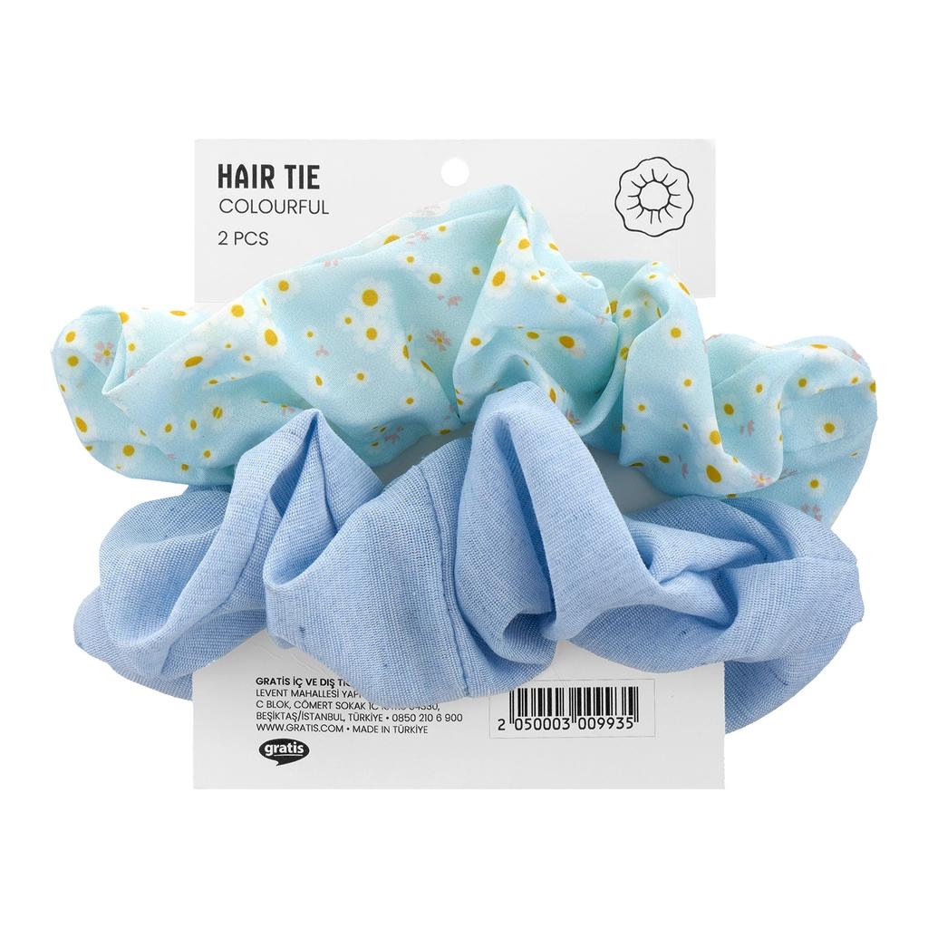 Eklips Daisy Elastic Hair Ties Blue 2-Pack by Beauty Care Bag