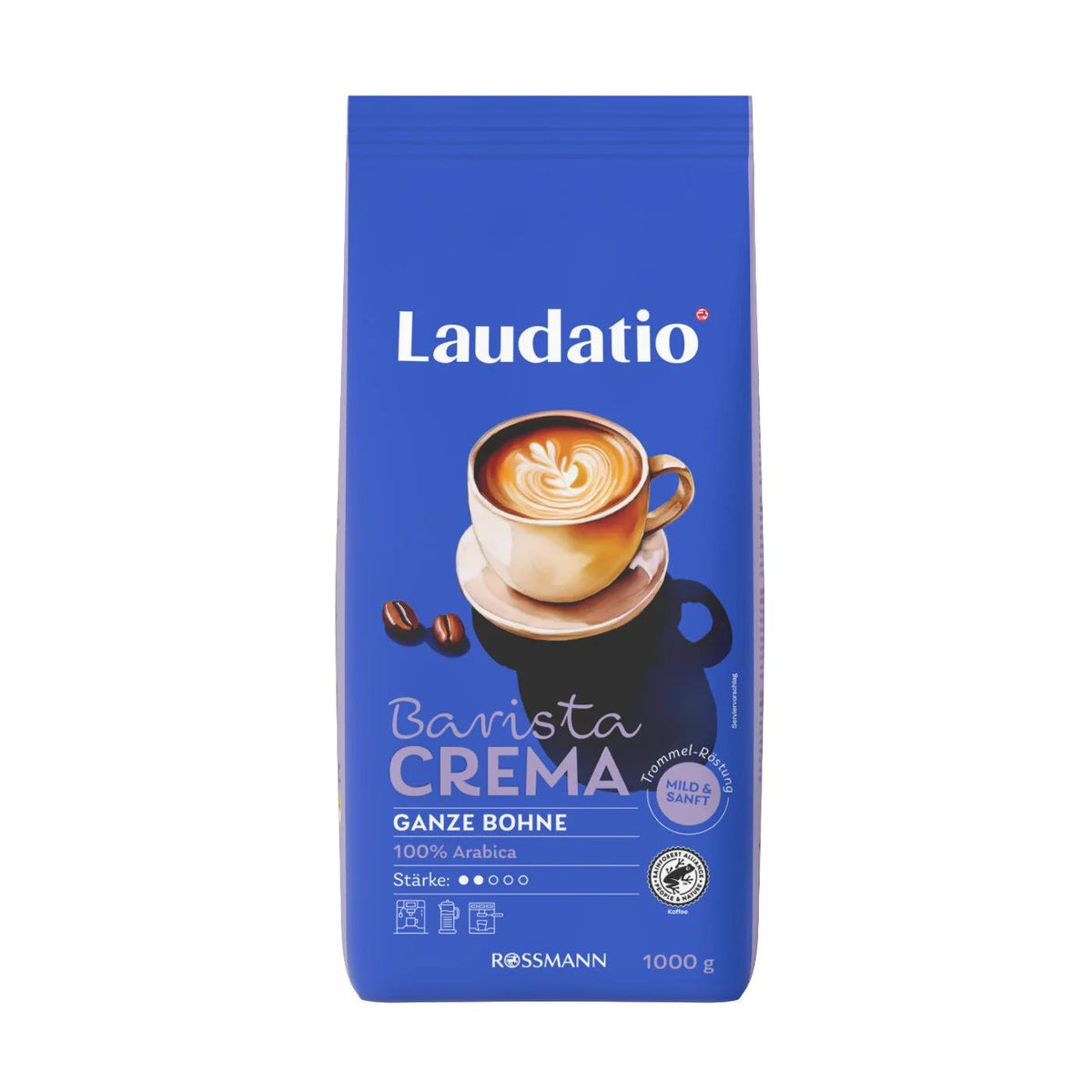 Laudatio Barista Crema Whole Coffee Beans 1000g by Beauty Care Bag