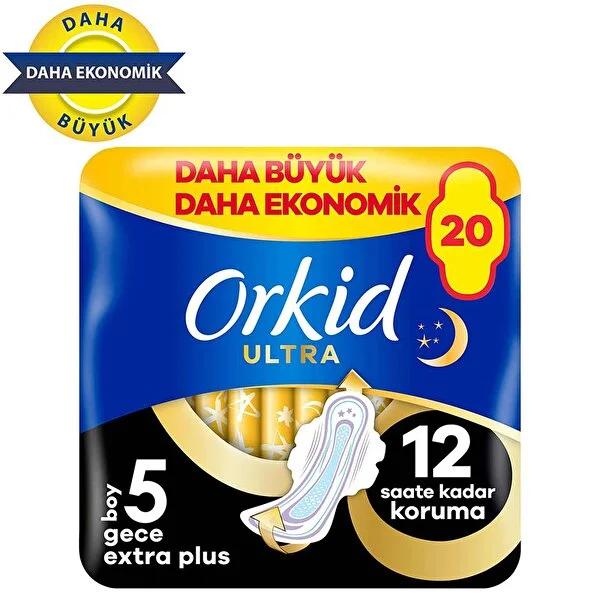 Orkid Ultra Gece Extra Plus: Ultimate Overnight Leak Protection, Thin & Comfortable Hygienic Pads by Beauty Care Bag