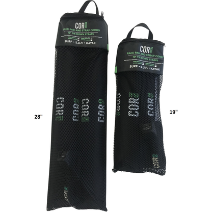 Aero Roof Rack Pad with 10' Scratch-Resistant Tie Downs(Wide Aero Bars) by COR Surf