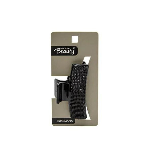 For Your Beauty 6-Pronged Black Hair Clip with Stones - Secure Grip, Stylish Design by Beauty Care Bag