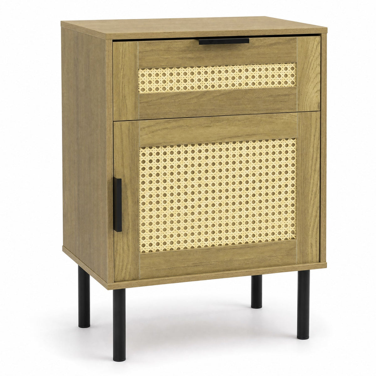 Rattan Nightstand with Drawer and Storage Cabinet by DirectDeals