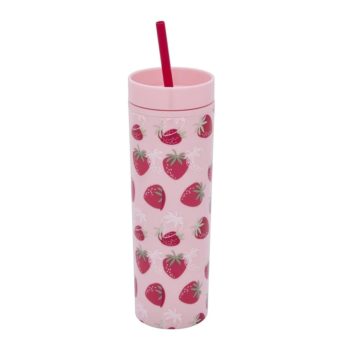 Ideenwelt Strawberry Straw Water Bottle for Easy Sipping 450 ml by Beauty Care Bag