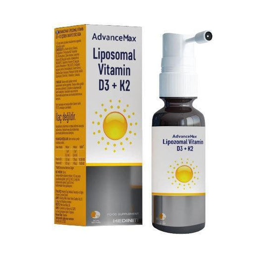 Advancemax Vitamin D3 K2 Spray, Liposomal Vitamin Supplement for Kids and Adults - Gluten-Free, Lactose-Free, 1.01 fl oz by Beauty Care Bag