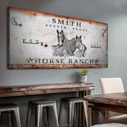 Rustic Horse Ranch Sign by Tailored Canvases