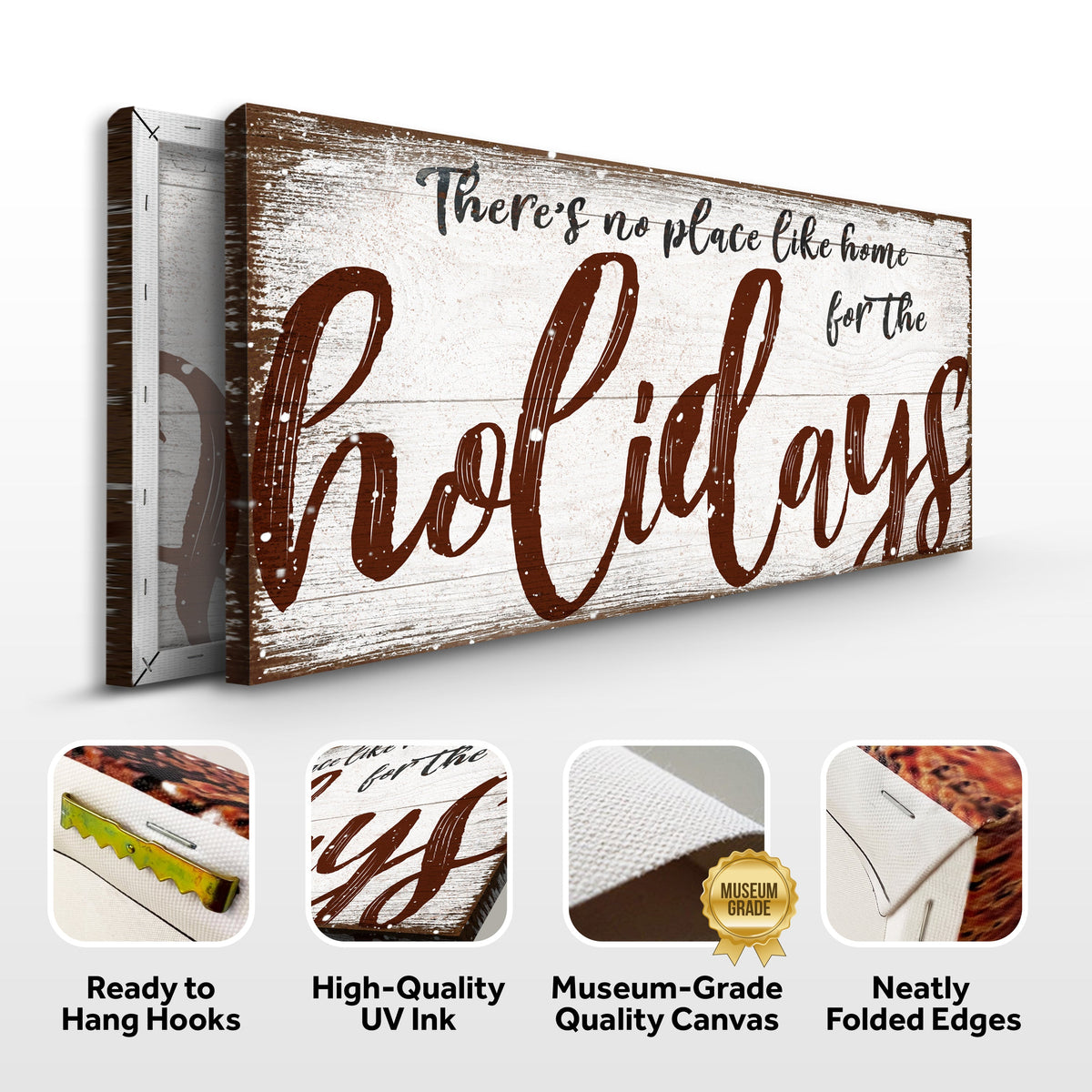 There's No Place Like Home for The Holidays Christmas Sign by Tailored Canvases