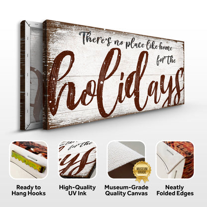 There's No Place Like Home for The Holidays Christmas Sign by Tailored Canvases