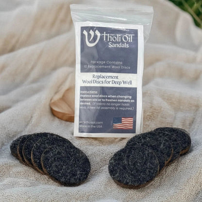 Tholi Oil Sandal Replacement Parts (Deep Well Lid & Wool) by Tholi Oil