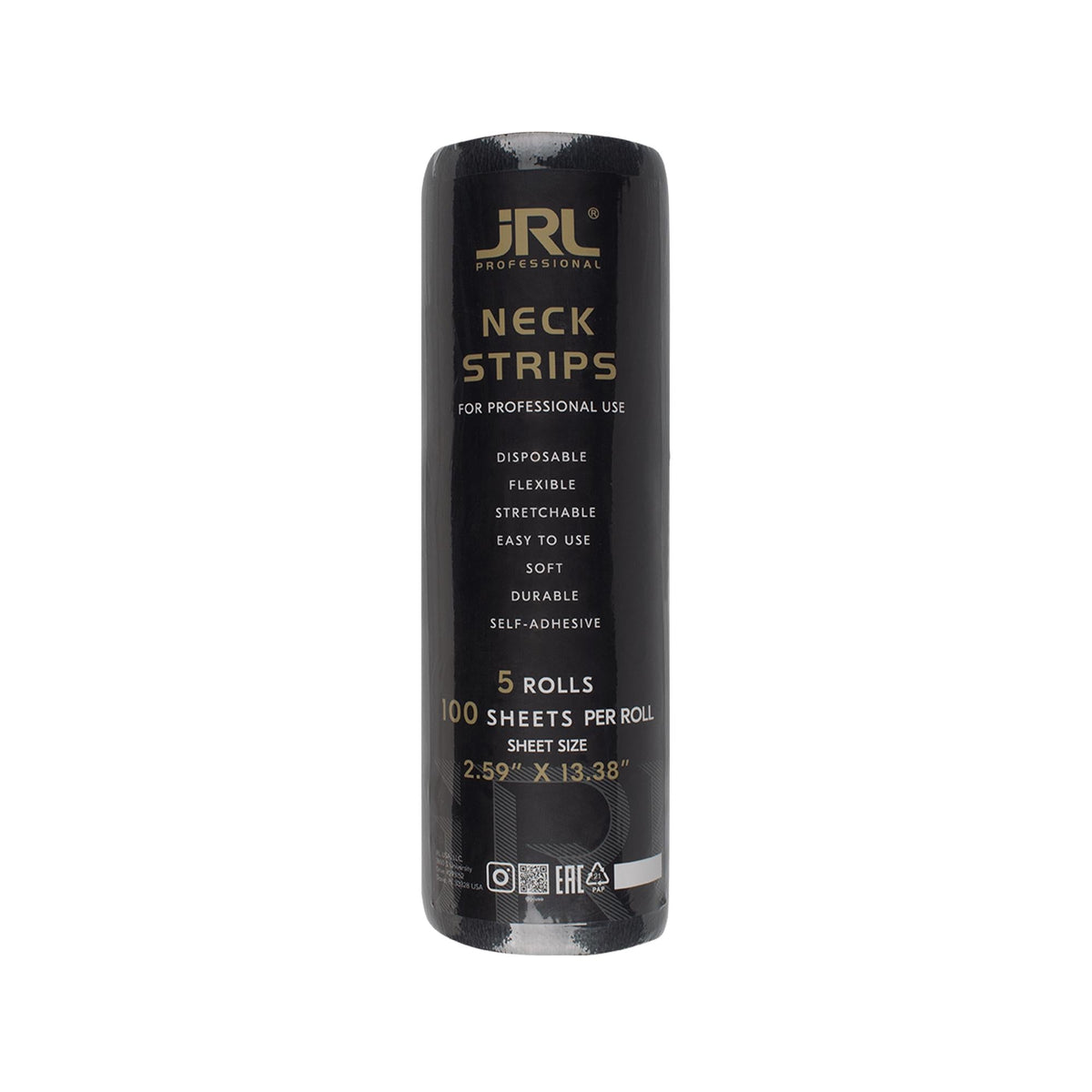 JRL Professional Black Neck Paper Rolls for Salons by Beauty Care Bag