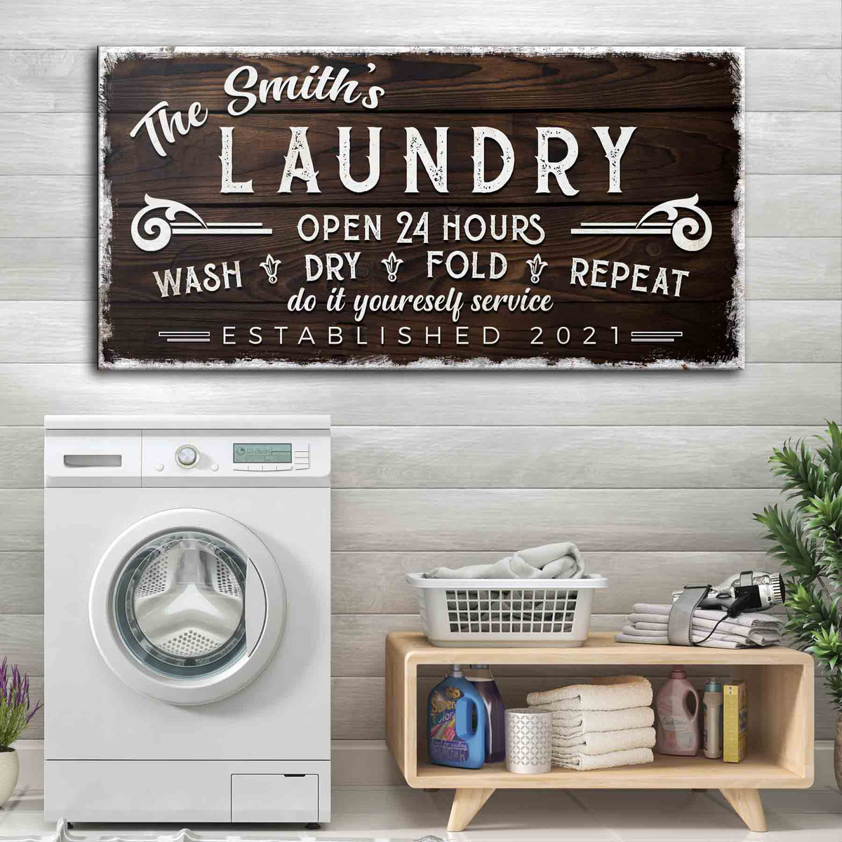 Personalized Laundry Room Sign III by Tailored Canvases