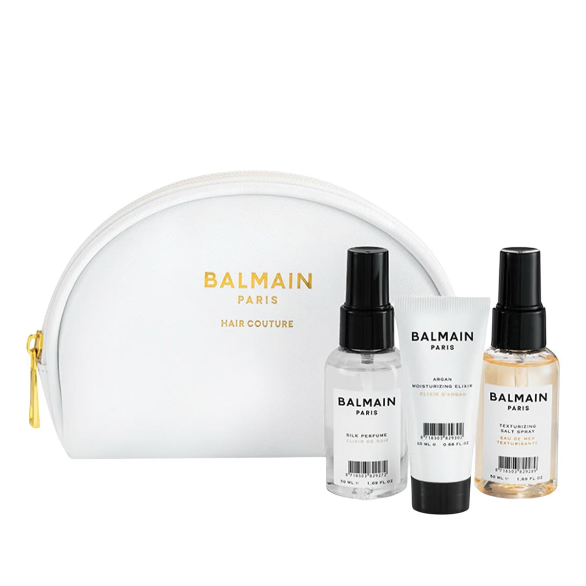 Balmain Styling Gift Set with White Pouch by Beauty Care Bag