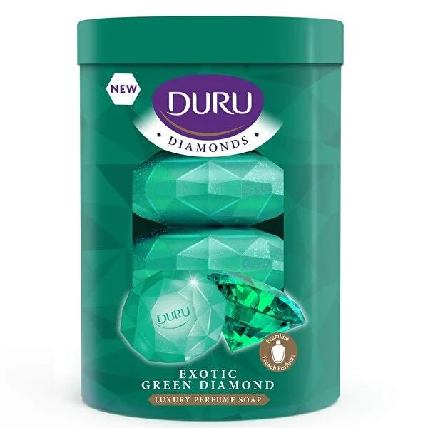 Duru Diamonds Series Green Solid Soap 4x90g - Effective Cleansing, Long-Lasting, Unique Packaging by Beauty Care Bag