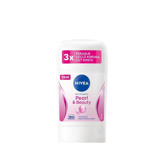 Nivea Pearl&Beauty Women's Deodorant Stick - 50ml, Effective Odor Protection for Women by Beauty Care Bag