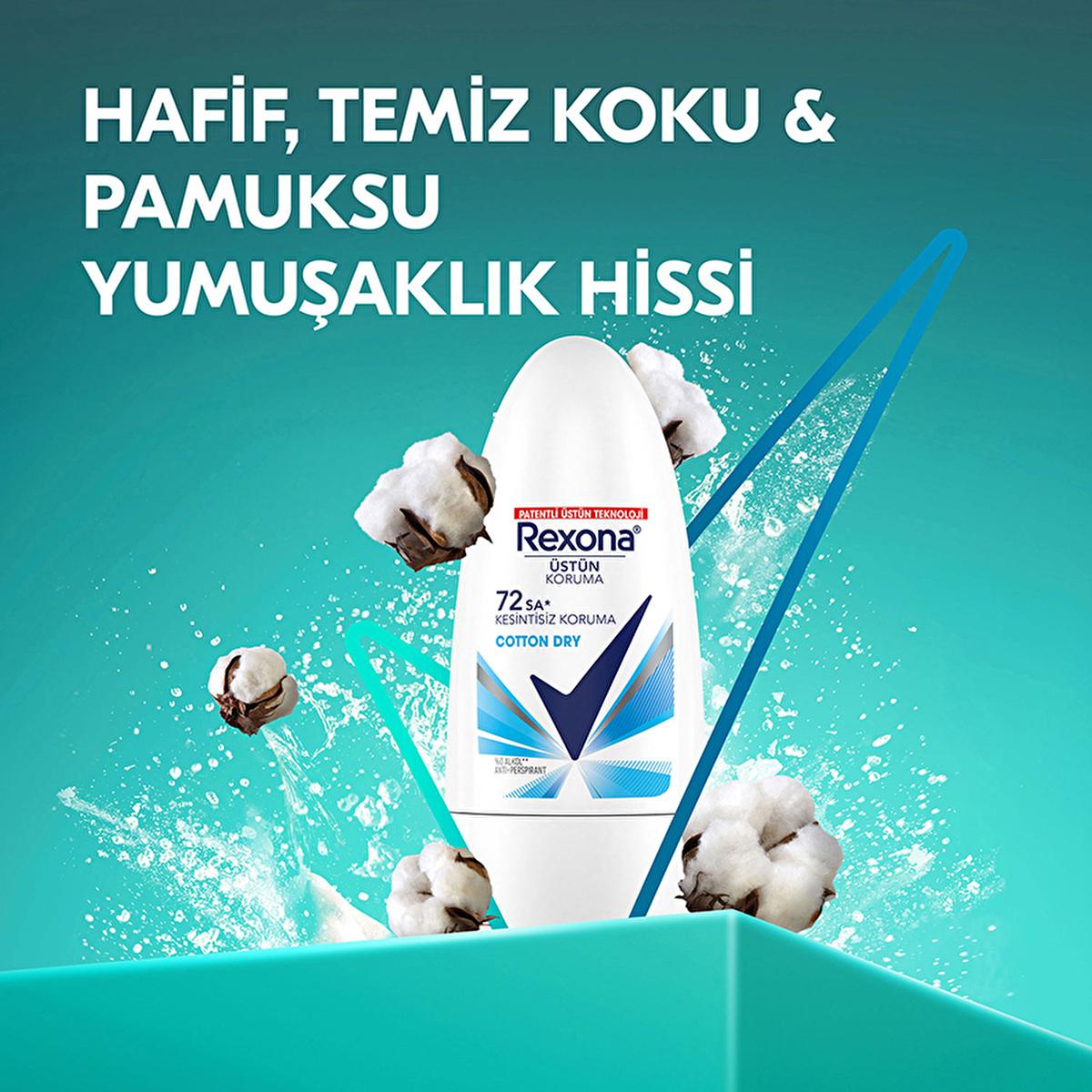 Rexona Cotton Dry Roll-On Deodorant for Women: 72-Hour Protection, Hypoallergenic, and Soft Cotton Extracts - Stay Fresh All Day. by Beauty Care Bag