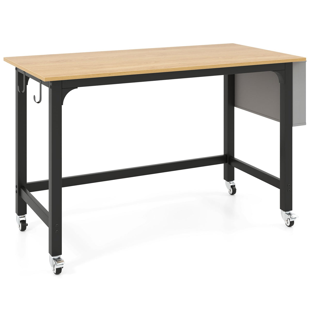 Rolling Computer Desk with Lockable Wheels 48" x 24" by DirectDeals